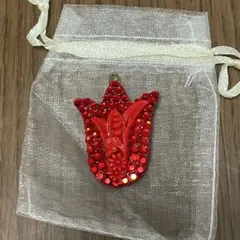 ヴィンテージ　ビンテージ　バレッタ　ヘアピン　ラインストーン　お花　フラワー