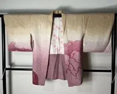 羽織　正絹　着物　暈し　青海波　w7