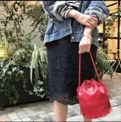 美品♡イエナ♡コードレーススカート 36 ネイビーのサムネイル