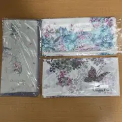 未使用★クリスチャンディオール ハンカチ 3枚セット★花柄・蝶★ビンテージ