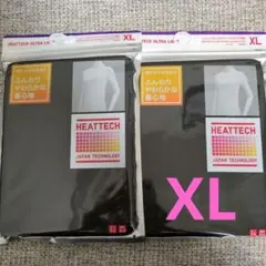 【ユニクロ】ヒートテックウルトラライトタートルネックT 　XL　ブラック2点