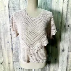 XIN TIAN FASHION シィンティエン(F) ノーカラー半袖ニット