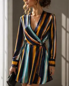ZARA ザラ 新品タグ付 ストライプ ワンピース M