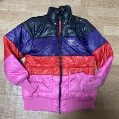 希少　adidas マルチカラー ダウンジャケット　レディース　Mサイズ