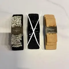 salvatore ferragamo フェラガモ ビジュー バレッタ ブラック - メルカリ