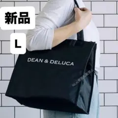 ディーン&デルーカ 保冷バッグ トートバッグ エコバッグL ブラック白黒 大容量