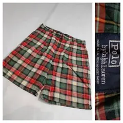 RalphLaurenラルフローレンUSA製チェック柄ハーフパンツ32約85cm