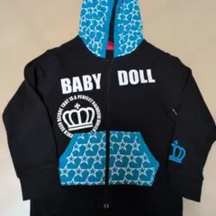 BABY DOLL フード付きパーカー 黒/青