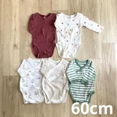 UNIQLO H&M ベビー 長袖肌着 ロンパース ボディスーツ 60cm 5点