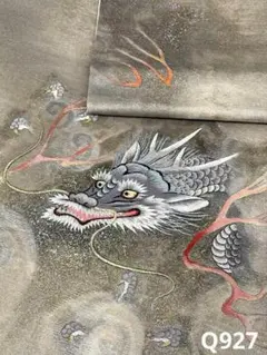 蘇州刺繍 昇龍 袋帯 金糸 金彩 銀彩 正絹 お太鼓柄 Q927のサムネイル