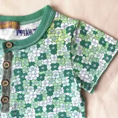 YellowBABE 花柄 ヘンリーネック Tシャツ 80cm