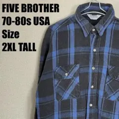 FIVE BROTHER 70s 80s USA製 チェック ネルシャツ