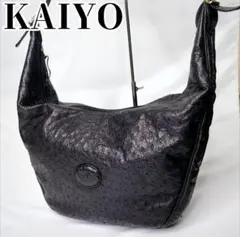 希少✨KAIYO オーストリッチ ショルダーバッグ 天然レザー 斜め掛け 黒