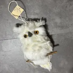 訳あり　部屋飾り　フクロウ　梟　ホワイトオウルL