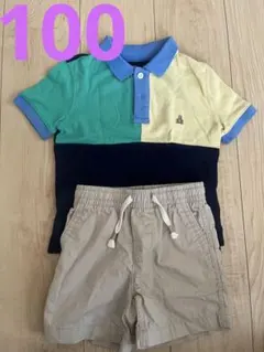【新品】babyGAP 男の子夏服　100cm ポロシャツ　ハーフパンツ