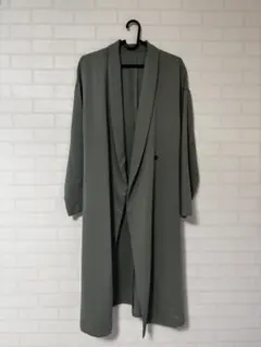 【人気色値下げ】SIMPlicite ノーカラー ロングコート くすみグリーン