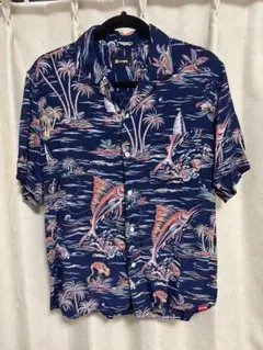 【美品】Subciety サブサエティ アロハシャツ 総柄 カジキマグロ M