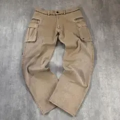 C15 バーバリー ブラックレーベル カーゴパンツ ノバチェック 牛革 L相当