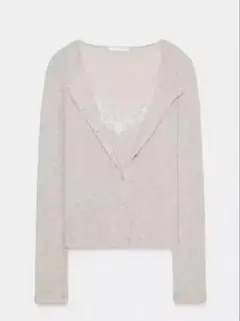 タグ付き新品☆ZARAのレーストップコントラストジャケット☆L☆ピンク