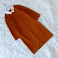 『ダズリン』 (M) 襟付きワンピース 七分袖 ミディ丈 かわいい シンプル