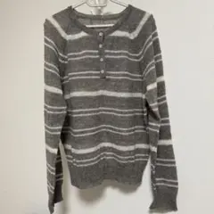 【即日発送可】SONA ストライプボタンウールニット[SNT32597]