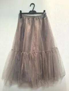 【本日発送★】ベージュ チュール フレアスカート