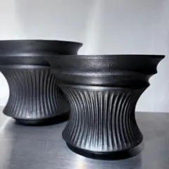 CURVE 03（Black+) 10号 台座付き 作家鉢 CURVE 03（Black+) 10号 台座付き 作家鉢 新作】CURVE 03（Matte Black