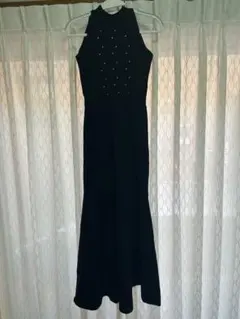 ノースリーブビジュー装飾ロングワンピース