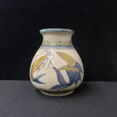 やちむん　琉球焼　花器　壺　金盛　魚紋