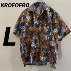 【日本製】KROFOFRO 総柄 半袖 シャツ アニマル ボタニカル Lのサムネイル