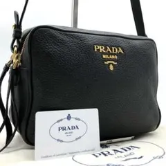 美品☆プラダ☆PRADA☆ダブルジップ☆ショルダーバック プラダ PRADA VITTELO DAINO SOFT ダブルファスナーショルダーバッグ