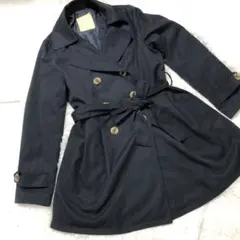 トレンチ　コート　美品　紺色　Aライン　春　大きいサイズ