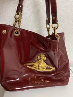 ヴィヴィアンウエストウッド　ショルダーバッグ　エンジンとゴールド　プリント生地