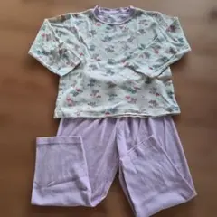 クマ柄パジャマ 110cm 薄紫色