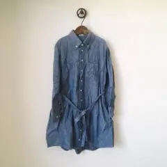 Cher シェルのデニムシャツワンピース