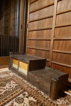 アンティークな木製和棚、違い棚、ウッドラック