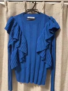 ROSE BUD フリル付き長袖ニット