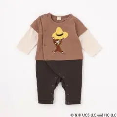 petit main 【おさるのジョージ】袖レイヤードカバーオール