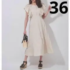 31 Sons de mode フリル袖 ベージュロングワンピース ガーリー S