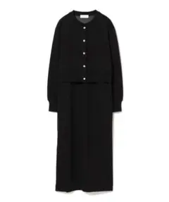 カット カーディガン × ワンピース セット　黒