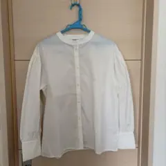 natural couture バンドカラー長袖シャツ ホワイトのサムネイル