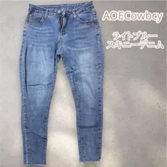 AOECowbcy ライトブルー スキニーデニム　レディース