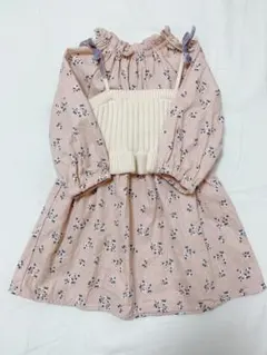 花柄七分袖ワンピース（90cm~）