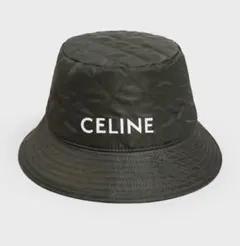 CELINE キルティング バケットハット オリーブグリーン