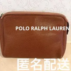 ラルフローレン　ブラウン ジッパー付き　バッグ セカンドバック　ポロ