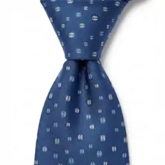 極美品】HERMES エルメス ネクタイ H柄 Hロゴ シルク ブルー ネイビー