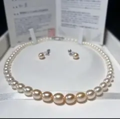 三越MITSUKOSHI☆淡水パールネックレス＆イヤリング5.5mmセット銀製 