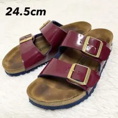✨美品！ビルケンシュトック アリゾナ パテントレザー エナメル サンダル 38