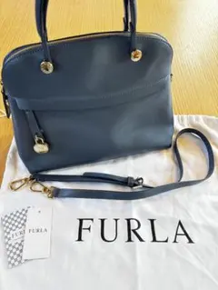 【美品】FURLA フルラ　パイパー S ハンドバッグ 2way ブルー FURLA（フルラ） ハンドバッグ ショルダーバッグ 2WAY レディース