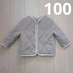 サイズ100　ママラク　アウター　キルト　カーキ